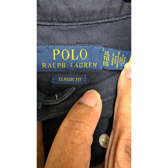 Polo Ralph Lauren Men's Navy Button-Down Shirt Classic Fit Long Sleeve Size XL - Picture 4 of 7